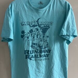 Disney Blue Mickey & Minnie's Runaway Railway Tee
